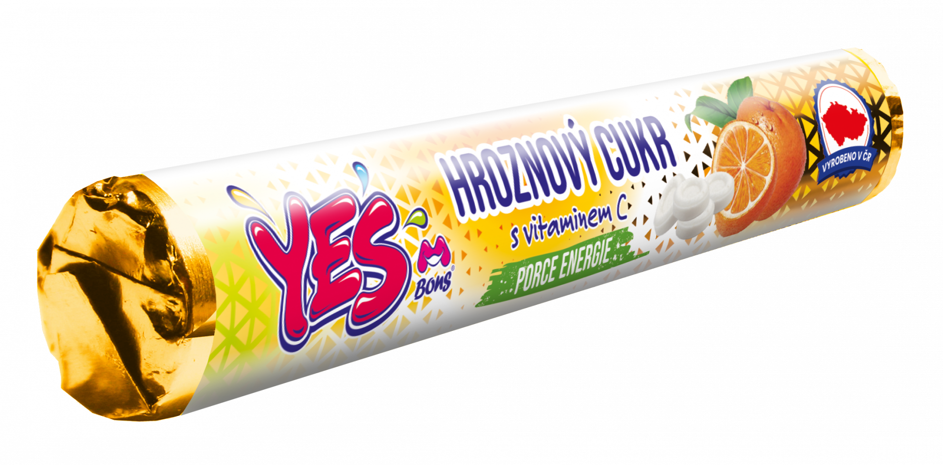 YES Hroznový cukr  pomeranč s vitaminem C 32g