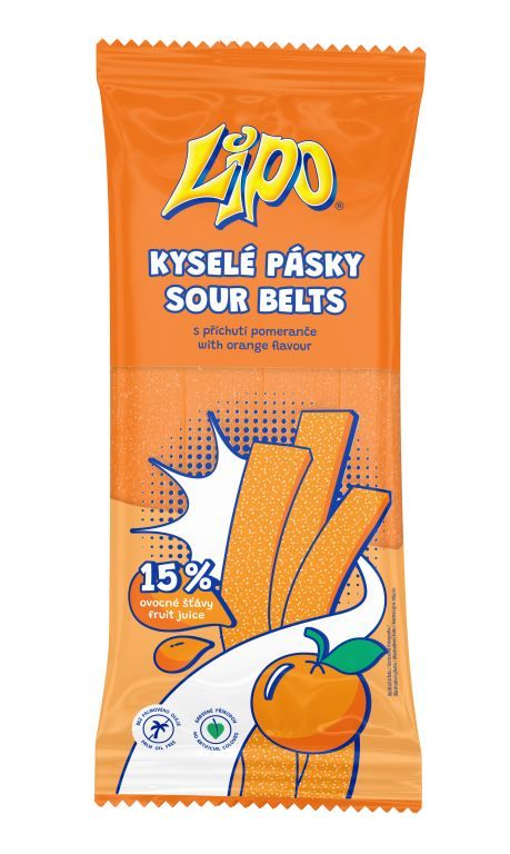 LIPO kysel&eacute; p&aacute;sky pomeranč 125g