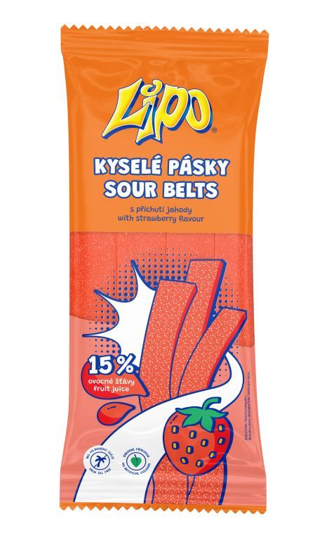 LIPO kysel&eacute; p&aacute;sky jahoda 125g