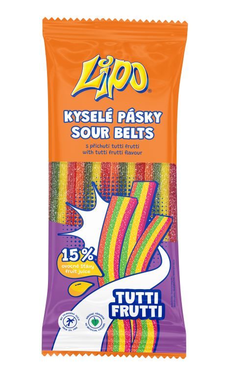 LIPO kysel&eacute; p&aacute;sky tutti frutti 125g